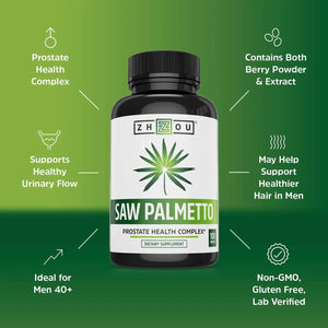 ZHOU - Zhou Nutrition Saw Palmetto Extract 500Mg. 100 Capsulas - The Red Vitamin MX - Suplementos Alimenticios - {{ shop.shopifyCountryName }}