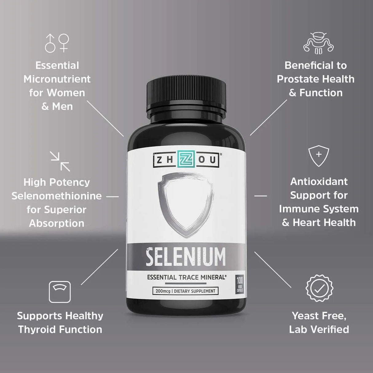 ZHOU - Zhou Selenium 200mcg 100 Capsulas - The Red Vitamin MX - Suplementos Alimenticios - {{ shop.shopifyCountryName }}