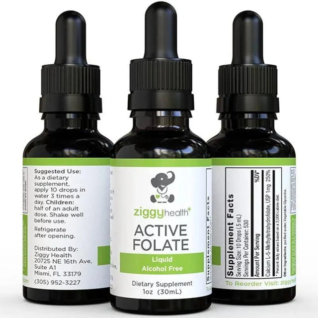 ZIGGY HEALTH - Ziggy Baby Active Folate Pure Liquid Extract 1 Fl.Oz. - The Red Vitamin MX - Suplementos Alimenticios - {{ shop.shopifyCountryName }}
