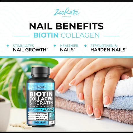 ZOEROSE - ZoeRose Biotin Vitamins for Hair Skin and Nails 60 Capsulas - The Red Vitamin MX - Suplementos Alimenticios - {{ shop.shopifyCountryName }}