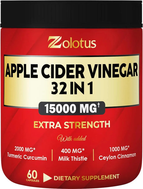 ZOLOTUS - Zolotus 32 in 1 Apple Cider Vinegar 15,000Mg. 60 Capsulas - The Red Vitamin MX - Suplementos Alimenticios - {{ shop.shopifyCountryName }}