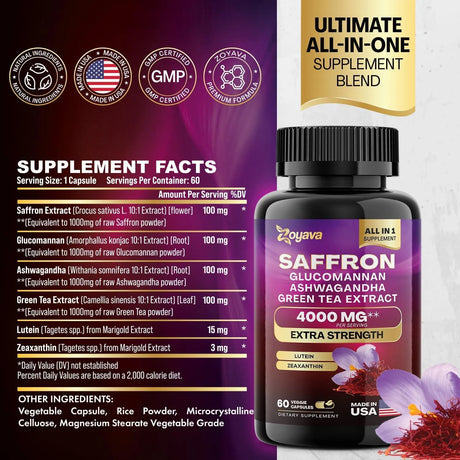 ZOYAVA - Zoyava Saffron Supplement 6 in 1 60 Capsulas - The Red Vitamin MX - Suplementos Alimenticios - {{ shop.shopifyCountryName }}