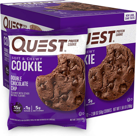 Quest Nutrition Double Chocolate Chip Protein Cookie 12 Galletas - The Red Vitamin MX