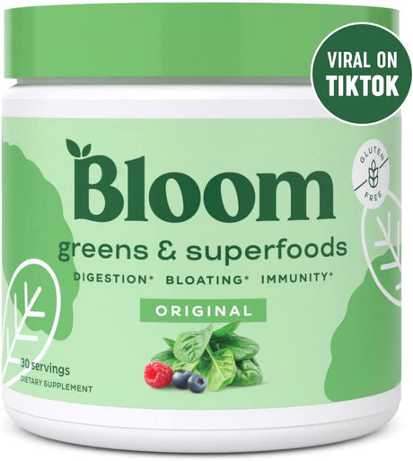 Bloom Nutrition Green Superfood | Super Greens Powder Juice & Smoothie Mix 30 Servicios - The Red Vitamin MX