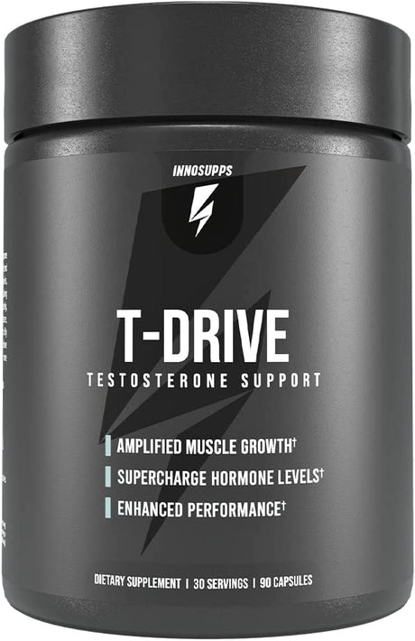 InnoSupps T-Drive Testosterone Booster Amplify Muscle Growth 90 Capsulas - The Red Vitamin MX