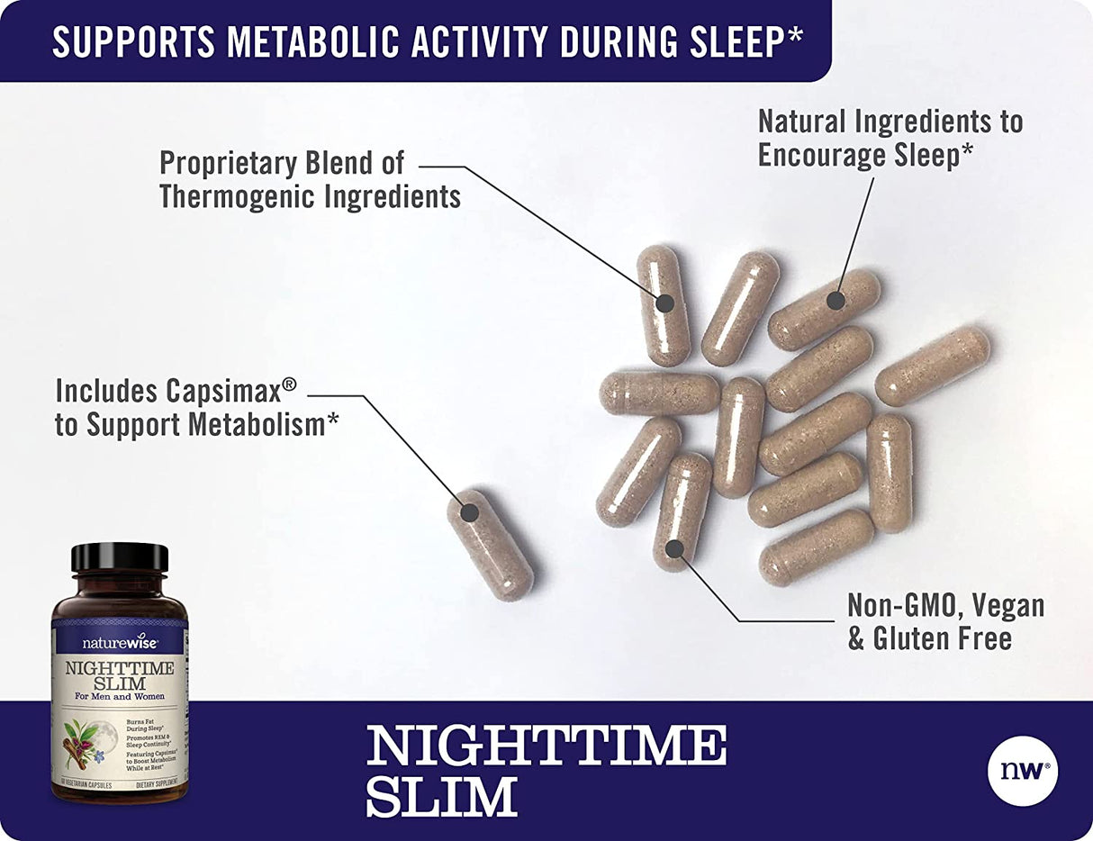 Naturewise NightTime Slim 60 Capsulas - The Red Vitamin MX