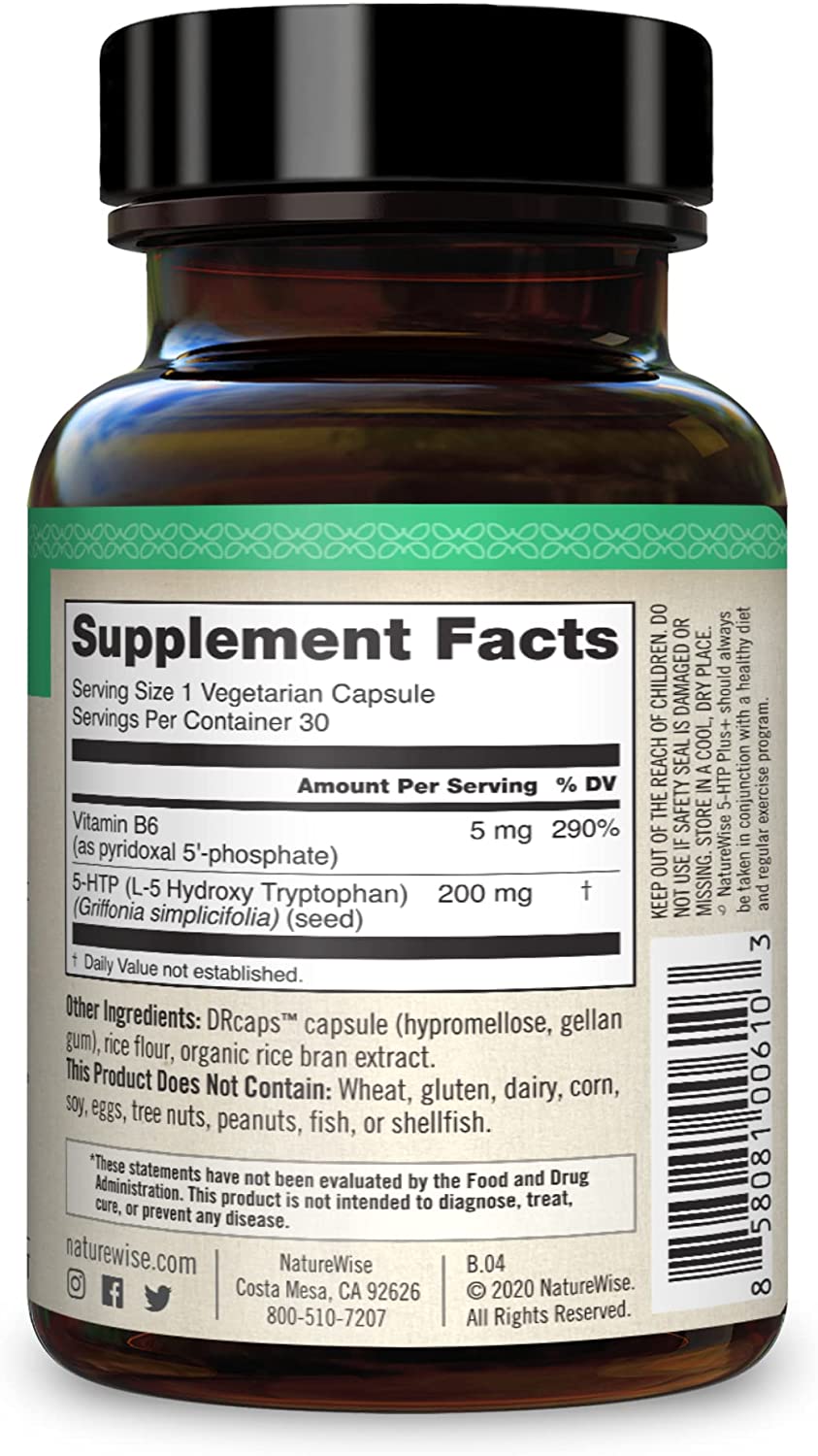 Naturewise 5-HTP Plus+ 200Mg. 30 Capsulas - The Red Vitamin MX