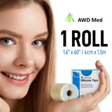 AWD Medical Silicone Tape Scar Sheets 1 Rollo 1.6” x 60”