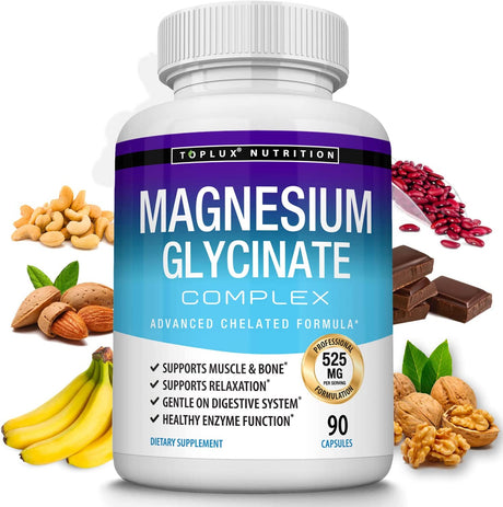 Toplux Magnesium Glycinate Complex 525Mg. 90 Capsulas - The Red Vitamin MX