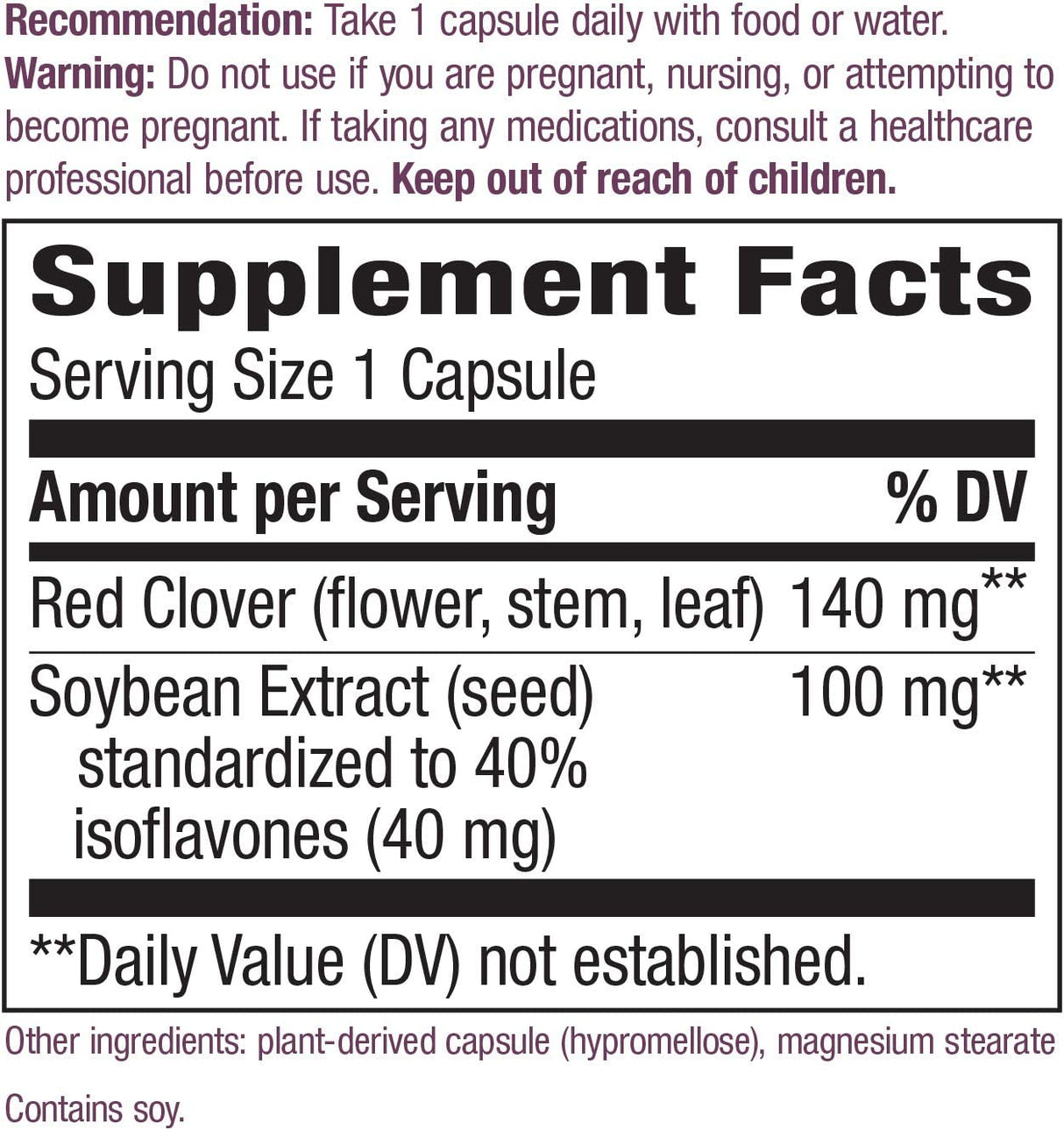Natures Way Soy Isoflavones 100mg 60 Capsulas The Red Vitamin Mx