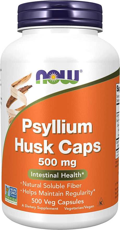 NOW Supplements Psyllium Husk Caps 500Mg. 500 Capsulas - The Red Vitamin MX