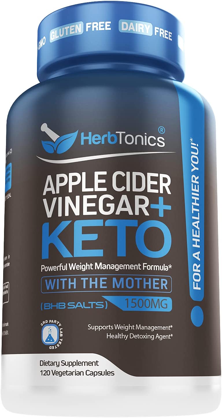 Herbtonics Apple Cider Vinegar Capsules Plus Keto BHB 120 Capsulas - The Red Vitamin MX