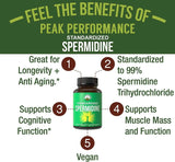 PEAK PERFORMANCE - Peak Performance Spermidine Supplement Ultra High Strength Standardized to 99% Spermidine Trihydrochloride 30 Capsulas - The Red Vitamin MX - Suplementos Alimenticios - {{ shop.shopifyCountryName }}