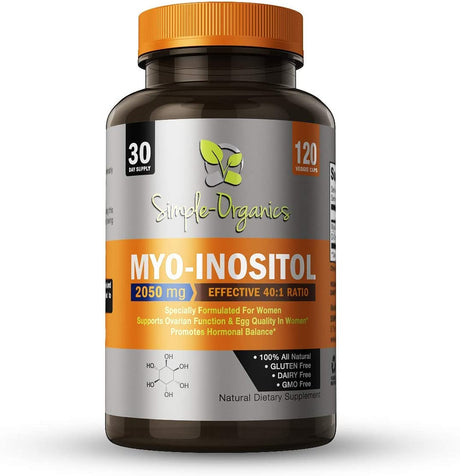 Simple-Organics Myo-Inositol & D-Chiro 120 Capsulas - The Red Vitamin MX