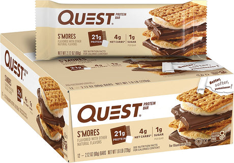 Quest Nutrition S'mores Protein Bar 12 Barras - The Red Vitamin MX