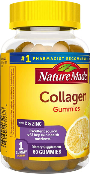 Nature Made Collagen Gummies with Vitamin C Zinc and Biotin 60 Gomitas