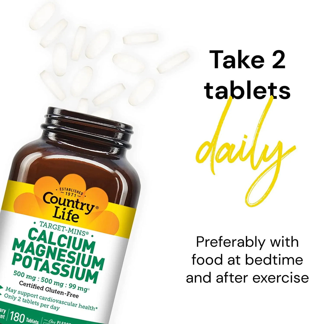 COUNTRY LIFE - Country Life Target Mins Calcium Magnesium Potassium 180 Tabletas - The Red Vitamin MX - Suplementos Alimenticios - {{ shop.shopifyCountryName }}