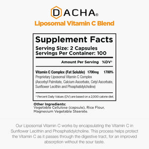 DACHA - DACHA Nutrition Natural Liposomal Vitamin C 1500Mg. 200 Capsulas - The Red Vitamin MX - Suplementos Alimenticios - {{ shop.shopifyCountryName }}