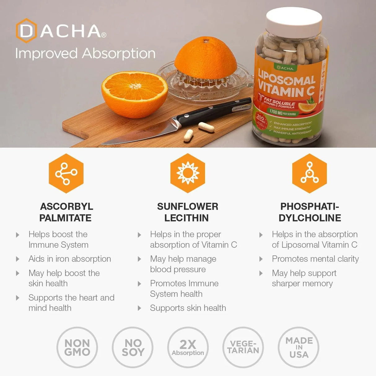 DACHA - DACHA Nutrition Natural Liposomal Vitamin C 1500Mg. 200 Capsulas - The Red Vitamin MX - Suplementos Alimenticios - {{ shop.shopifyCountryName }}