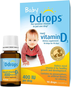 DDROPS - Ddrops Baby Liquid Vitamin D3 400IU 2.50Ml. 90 Gotas - The Red Vitamin MX - Suplementos Alimenticios - {{ shop.shopifyCountryName }}