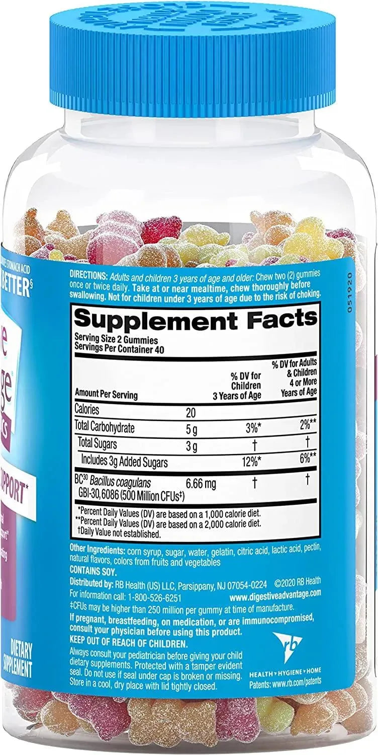 DIGESTIVE ADVANTAGE - Digestive Advantage Probiotic Daily Probiotics Gummies 80 Gomitas - The Red Vitamin MX - Suplementos Alimenticios - {{ shop.shopifyCountryName }}