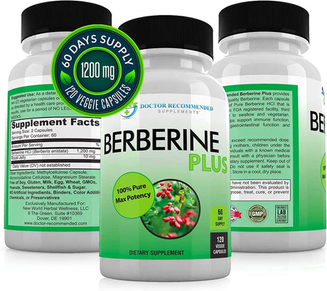 DOCTOR RECOMMENDED SUPPLEMENTS - Doctor Recommended Supplements Berberine Plus 1200Mg. 120 Capsulas - The Red Vitamin MX - Suplementos Alimenticios - {{ shop.shopifyCountryName }}