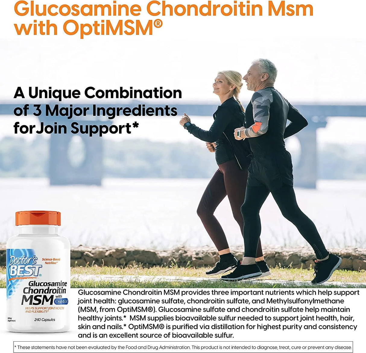 DOCTOR'S BEST - Doctor's Best Glucosamine Chondroitin Msm with OptiMSM 240 Capsulas - The Red Vitamin MX - Suplementos Alimenticios - {{ shop.shopifyCountryName }}