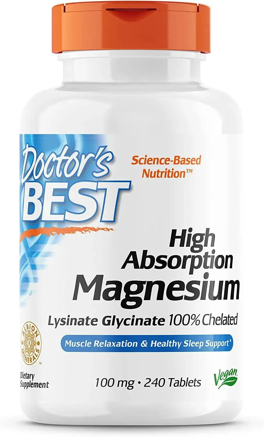 DOCTOR'S BEST - Doctor's Best High Absorption Magnesium 100% Chelated 240 Tabletas - The Red Vitamin MX - Suplementos Alimenticios - {{ shop.shopifyCountryName }}