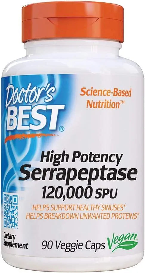 DOCTOR'S BEST - Doctor's Best High Potency Serrapeptase 120,000 SPU 90 Capsulas - The Red Vitamin MX - Suplementos Alimenticios - {{ shop.shopifyCountryName }}