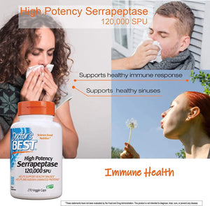 DOCTOR'S BEST - Doctor's Best High Potency Serrapeptase 120,000 SPU 90 Capsulas - The Red Vitamin MX - Suplementos Alimenticios - {{ shop.shopifyCountryName }}