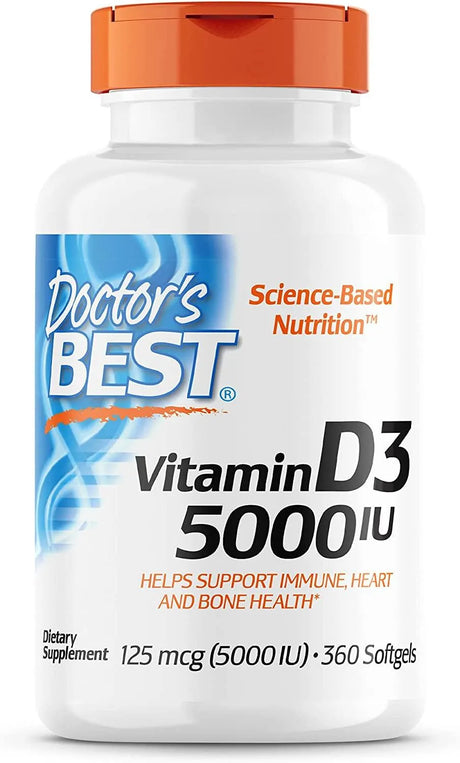 DOCTOR'S BEST - Doctor's Best Vitamin D3 5000IU 360 Capsulas - The Red Vitamin MX - Suplementos Alimenticios - {{ shop.shopifyCountryName }}