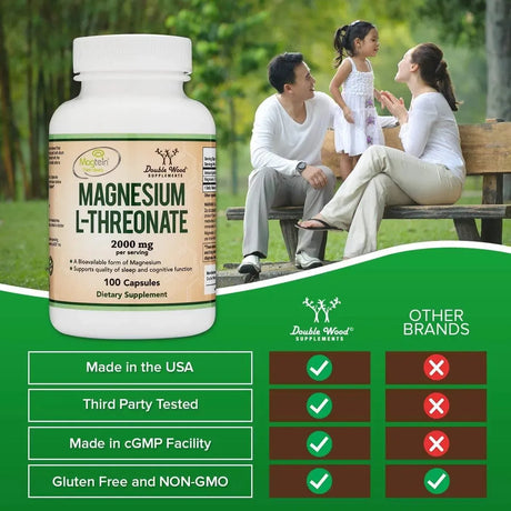 DOUBLE WOOD SUPPLEMENTS - Double Wood Supplements Magnesium L Threonate 2000Mg. 100 Capsulas - The Red Vitamin MX - Suplementos Alimenticios - {{ shop.shopifyCountryName }}