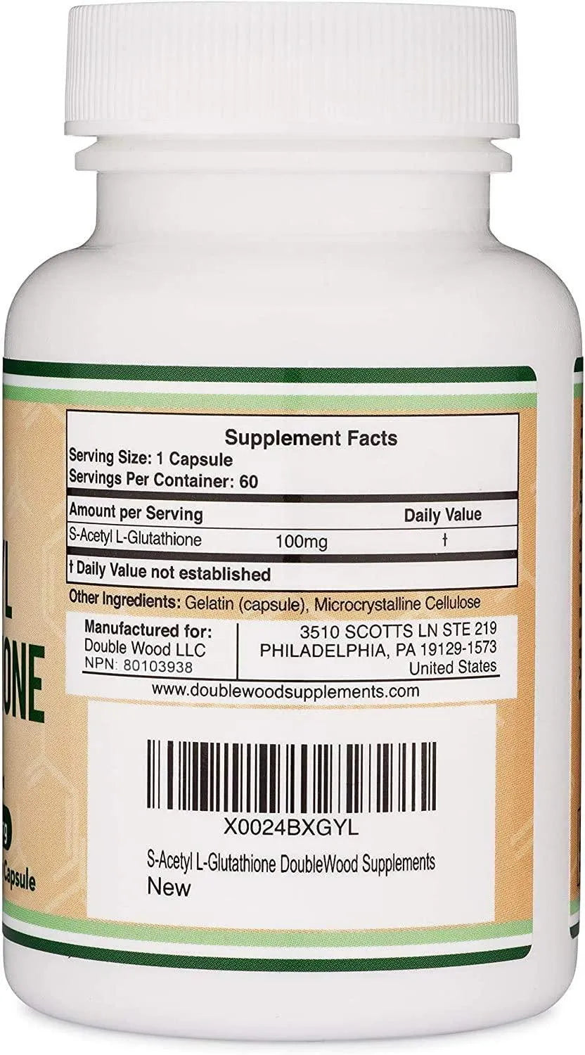 DOUBLE WOOD SUPPLEMENTS - Double Wood Supplements S-Acetyl L-Glutathione 100Mg. 60 Capsulas - The Red Vitamin MX - Suplementos Alimenticios - {{ shop.shopifyCountryName }}