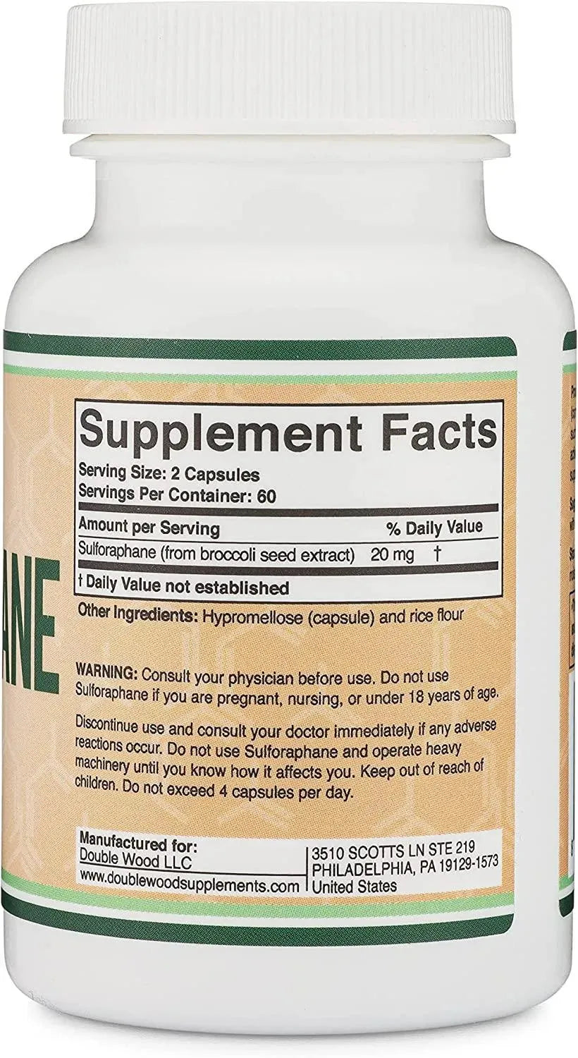 DOUBLE WOOD SUPPLEMENTS - Double Wood Supplements Sulforaphane 20Mg. 120 Capsulas - The Red Vitamin MX - Suplementos Alimenticios - {{ shop.shopifyCountryName }}