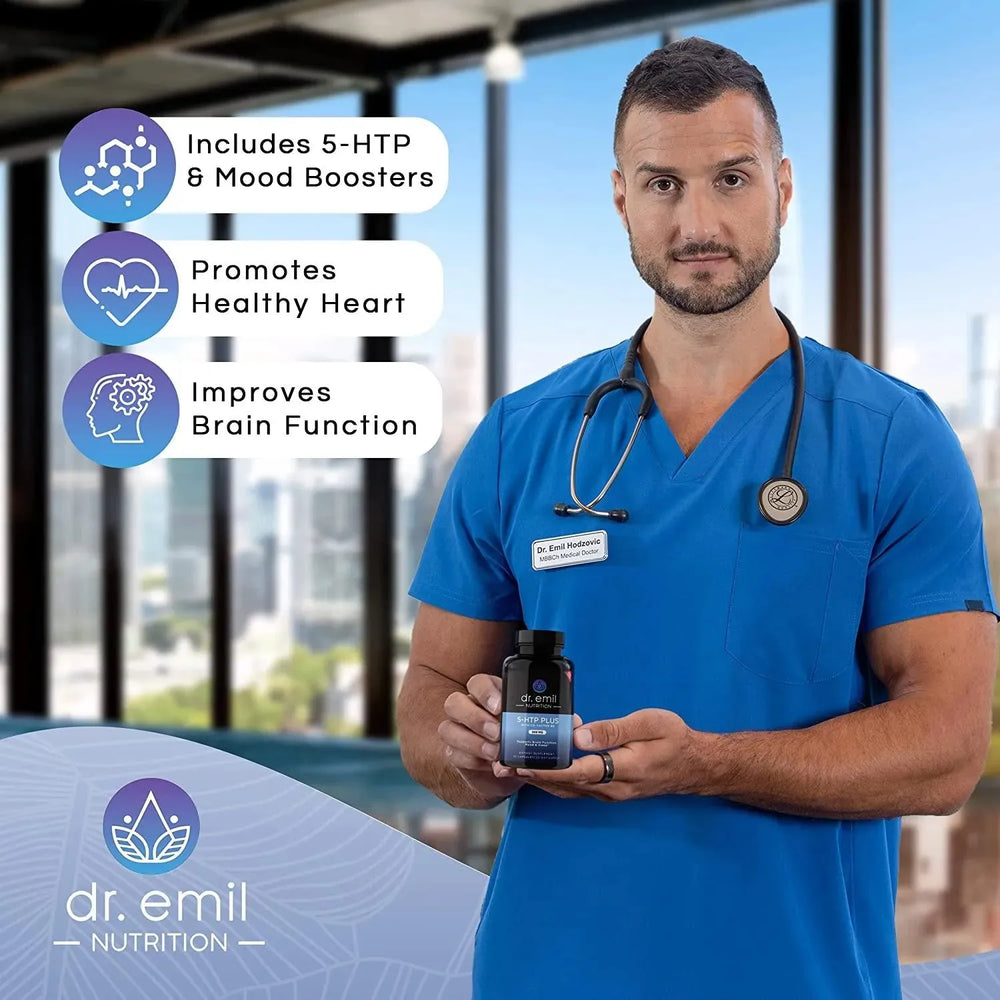 DR EMIL NUTRITION - DR EMIL NUTRITION 200 MG 5-HTP Plus Serotonin Synthesizers and Cofactor B6 60 Capsulas - The Red Vitamin MX - Suplementos Alimenticios - {{ shop.shopifyCountryName }}