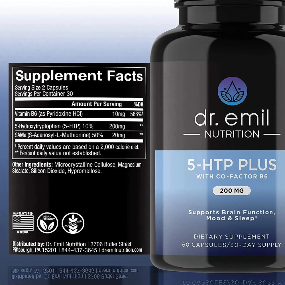 DR EMIL NUTRITION - DR EMIL NUTRITION 200 MG 5-HTP Plus Serotonin Synthesizers and Cofactor B6 60 Capsulas - The Red Vitamin MX - Suplementos Alimenticios - {{ shop.shopifyCountryName }}