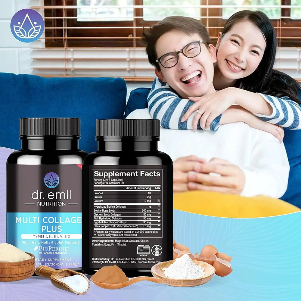 DR EMIL NUTRITION - DR EMIL NUTRITION Multi Collagen Plus Types I, II, III, V & X 90 Capsulas - The Red Vitamin MX - Suplementos Alimenticios - {{ shop.shopifyCountryName }}