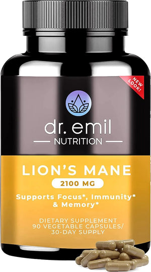 DR EMIL NUTRITION - DR EMIL NUTRITION Organic Lions Mane Mushroom 2100Mg. 90 Capsulas - The Red Vitamin MX - Suplementos Alimenticios - {{ shop.shopifyCountryName }}