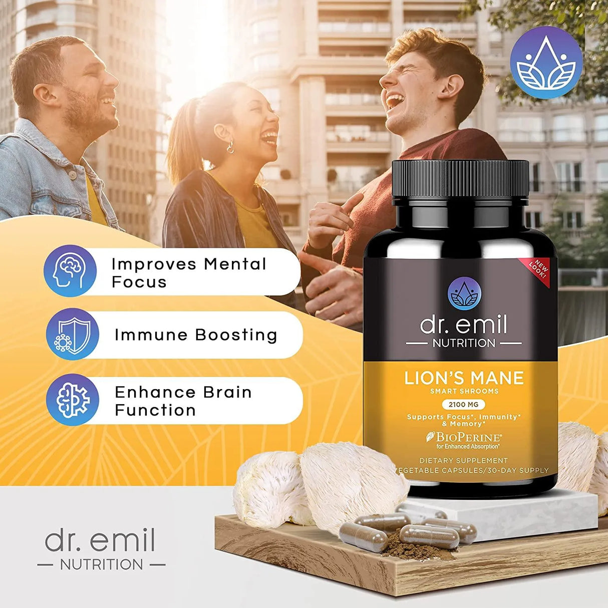 DR EMIL NUTRITION - DR EMIL NUTRITION Organic Lions Mane Mushroom 2100Mg. 90 Capsulas - The Red Vitamin MX - Suplementos Alimenticios - {{ shop.shopifyCountryName }}