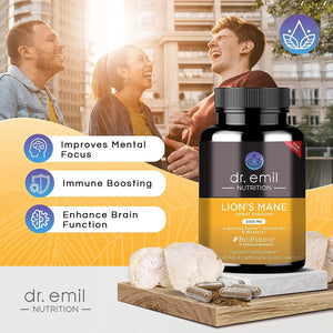 DR EMIL NUTRITION - DR EMIL NUTRITION Organic Lions Mane Mushroom 2100Mg. 90 Capsulas - The Red Vitamin MX - Suplementos Alimenticios - {{ shop.shopifyCountryName }}