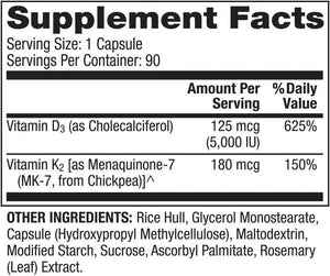 DR MERCOLA - Dr. Mercola Vitamins D3 and K2 90 Capsulas - The Red Vitamin MX - Suplementos Alimenticios - {{ shop.shopifyCountryName }}