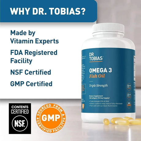 DR TOBIAS - Dr Tobias Omega 3 Fish Oil Triple Strength 2,000Mg. 180 Capsulas Blandas - The Red Vitamin MX - Suplementos Alimenticios - {{ shop.shopifyCountryName }}