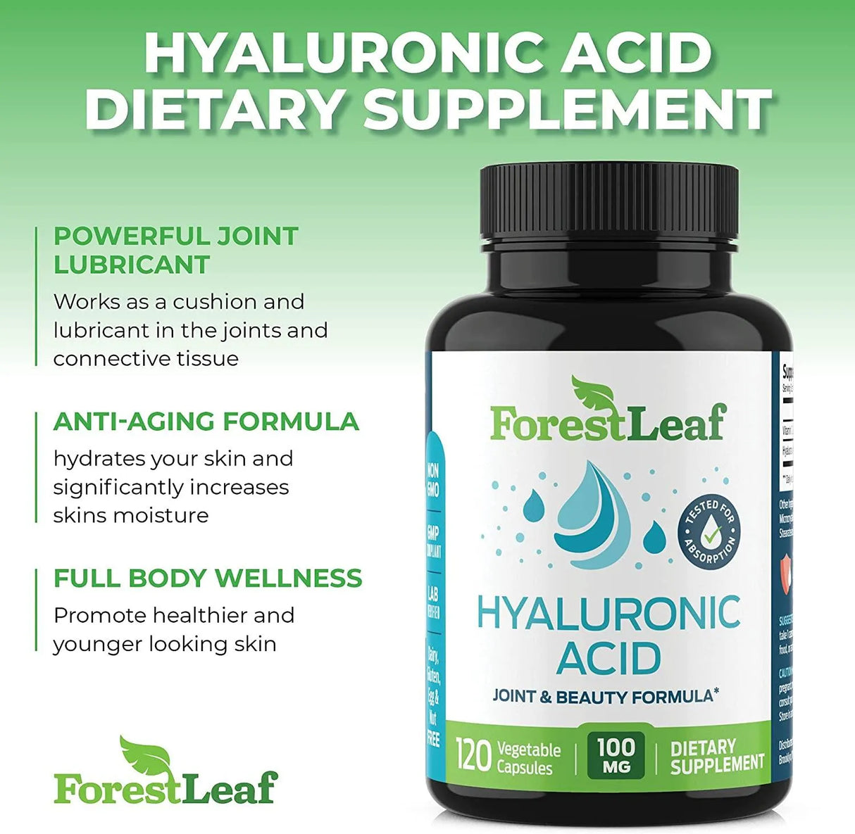 FOREST LEAF - Forest Leaf Hyaluronic Acid 120 Capsulas - The Red Vitamin MX - Suplementos Alimenticios - {{ shop.shopifyCountryName }}