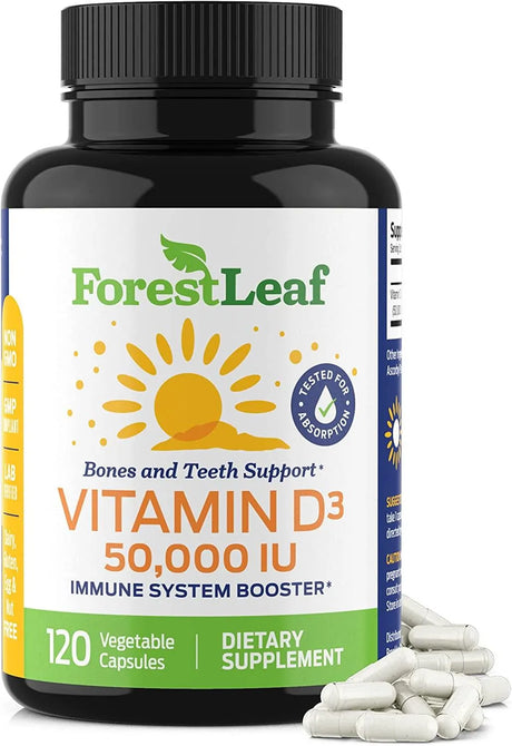 FOREST LEAF - Forest Leaf Vitamin D3 50,000IU 120 Capsulas - The Red Vitamin MX - Suplementos Alimenticios - {{ shop.shopifyCountryName }}