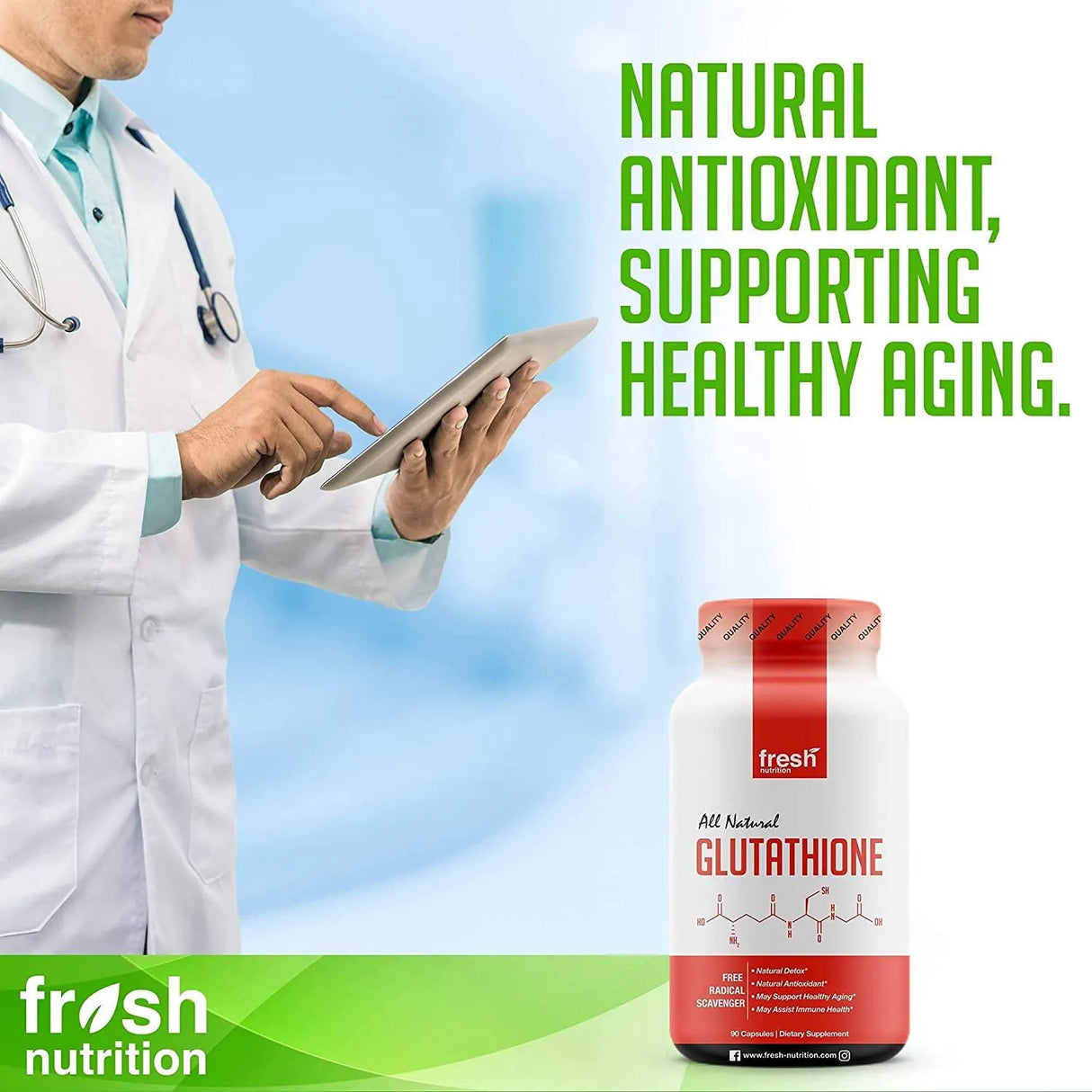 FRESH NUTRITION - Fresh Nutrition Glutathione 90 Capsulas - The Red Vitamin MX - Suplementos Alimenticios - {{ shop.shopifyCountryName }}