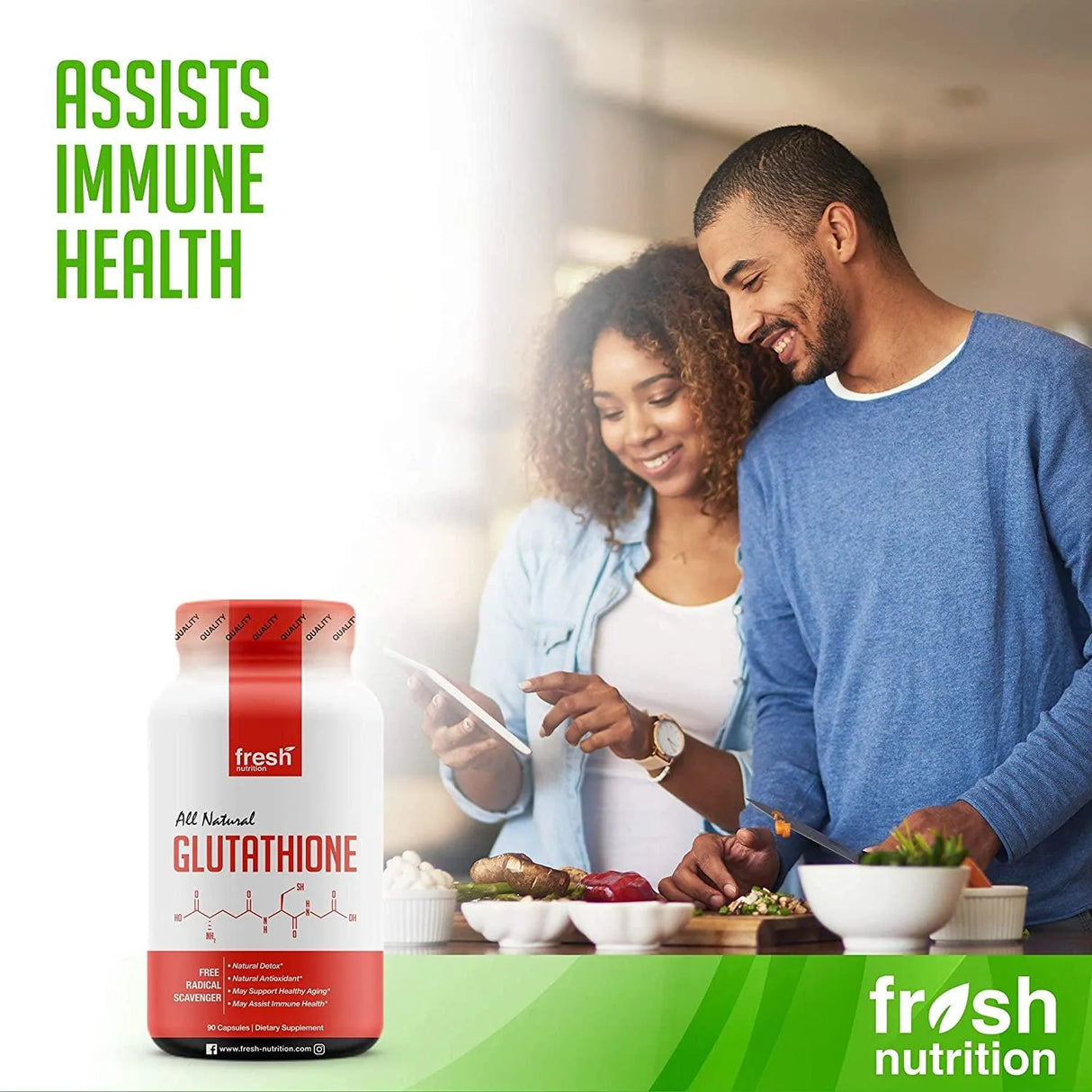 FRESH NUTRITION - Fresh Nutrition Glutathione 90 Capsulas - The Red Vitamin MX - Suplementos Alimenticios - {{ shop.shopifyCountryName }}