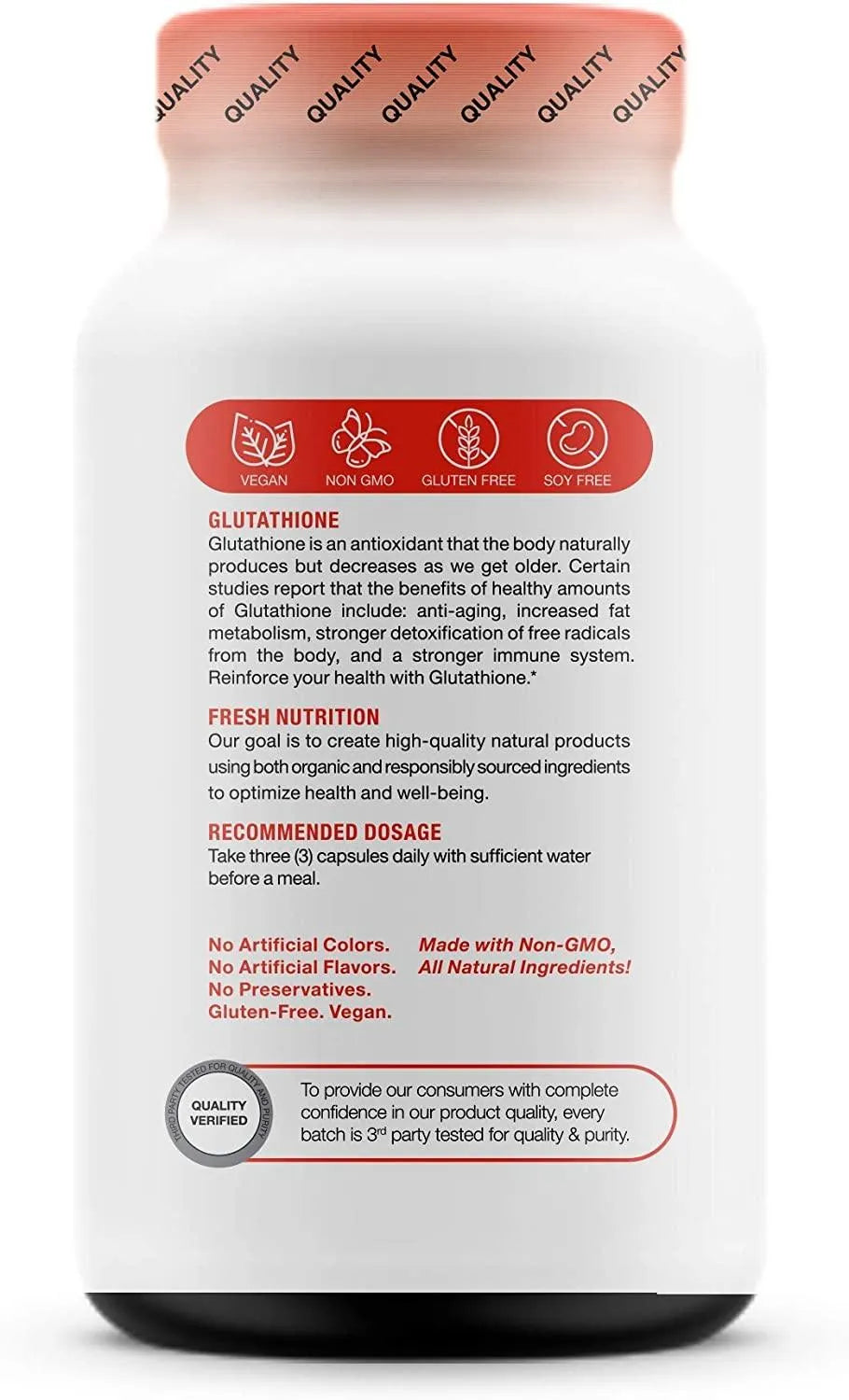 FRESH NUTRITION - Fresh Nutrition Glutathione 90 Capsulas - The Red Vitamin MX - Suplementos Alimenticios - {{ shop.shopifyCountryName }}