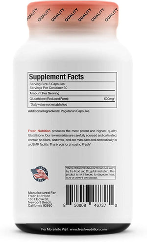 FRESH NUTRITION - Fresh Nutrition Glutathione 90 Capsulas - The Red Vitamin MX - Suplementos Alimenticios - {{ shop.shopifyCountryName }}