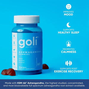 GOLI NUTRITION - Goli Nutrition Ashwagandha & Vitamin D Gummy Mixed Berry 60 Gomitas - The Red Vitamin MX - Suplementos Alimenticios - {{ shop.shopifyCountryName }}