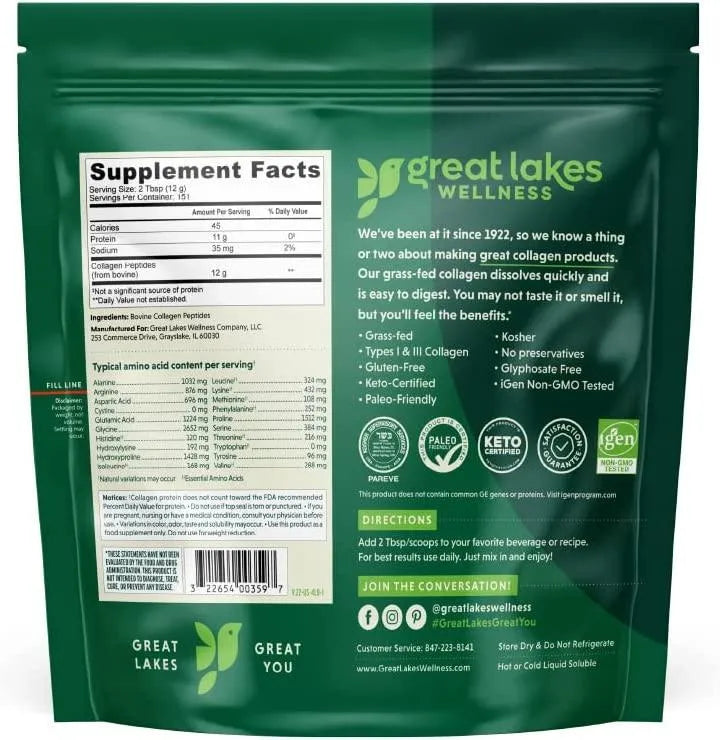 GREAT LAKES - Great Lakes Collagen Peptides Powder 4Lbs. - The Red Vitamin MX - Suplementos Alimenticios - {{ shop.shopifyCountryName }}